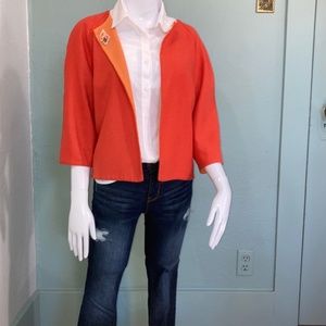 Jones New York Coral Jacket M with Vintage Pin